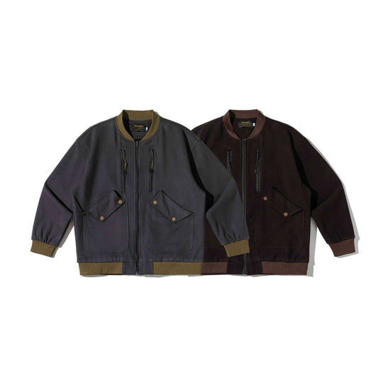 Herren Kurz geschnittene Utility‑Bomberjacke mit Pattentaschen und Doppel‑Brustzip Shop Nory