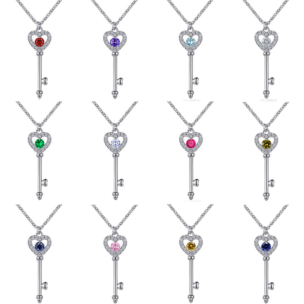 Damen Herzschlüssel Anhänger aus hochwertigem Edelstahl mit funkelnden Zirkonia Shop Nory