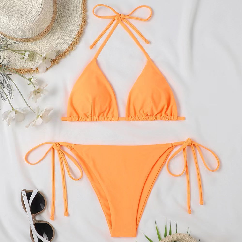 Damen Triangel-Bikini mit verstellbaren BindShopnoryändern und raffinierten Details