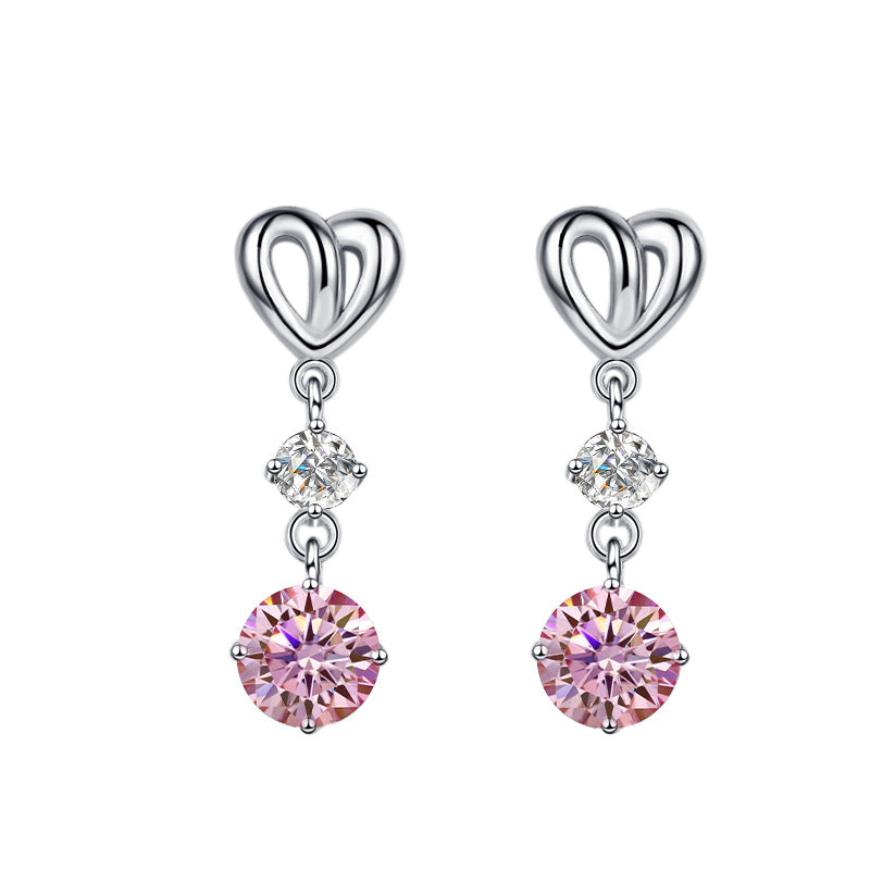 Damen Ohrhänger mit herzlichem Design und strahlendem Zirkonia Shop Nory
