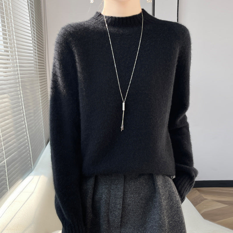 Damen Kurz-Mockneck-Pullover aus flauschigem Mohair-Mix mit kastiger Silhouette Shop Nory