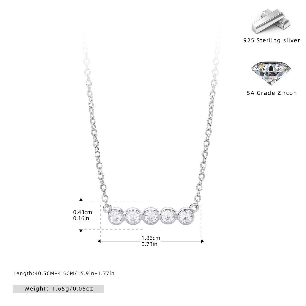 Damen Halskette aus 925 Sterling Silber mit funkelnden Zirkonia Shop Nory