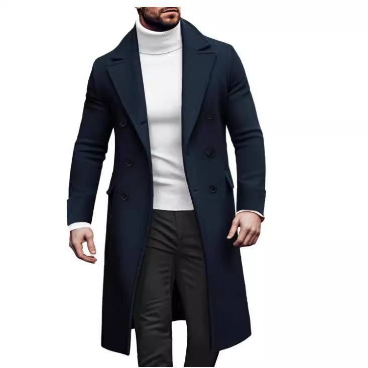 Herren Eleganter Doppelreiher-Mantel mit hochwertigem Material und klassischem Schnitt