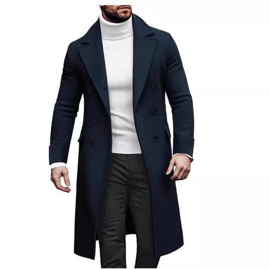 Herren Eleganter Doppelreiher-Mantel mit hochwertigem Material und klassischem Schnitt