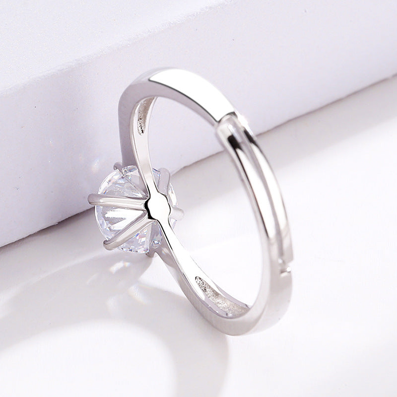 Damen Ring mit funkelndem Zirkon und modernem, geschwungenem Design Shop Nory