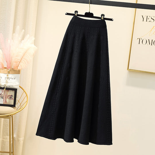 Damen Eleganter, luftiger Maxirock mit Rippstruktur Shop Nory