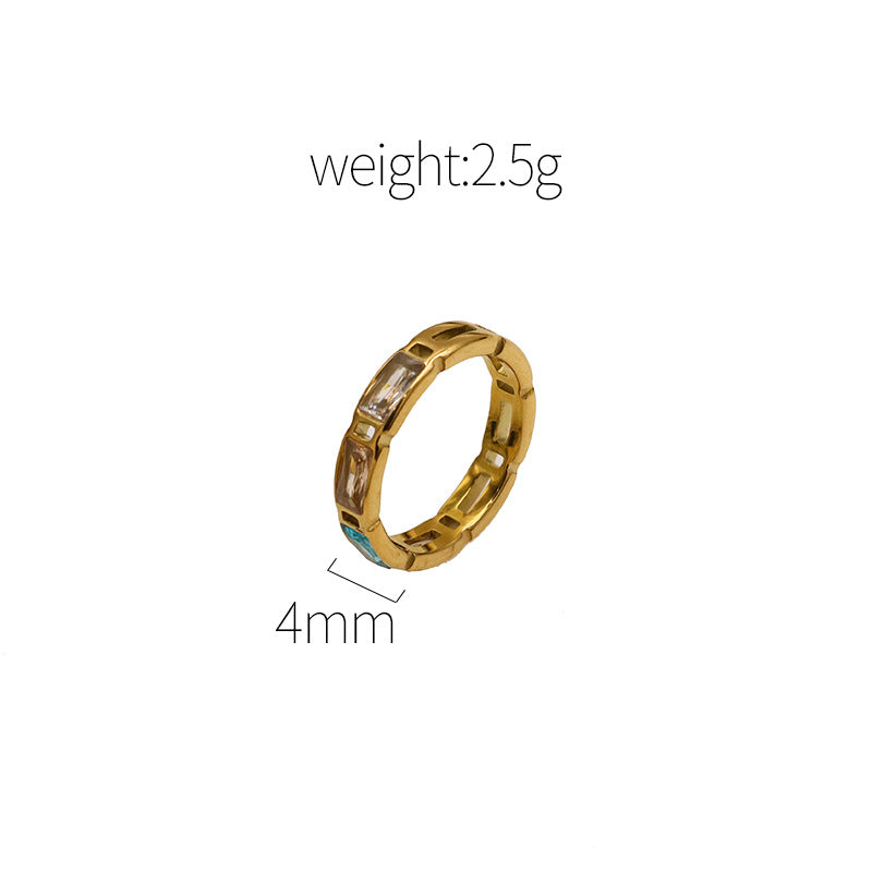 Damen modischer Zirkonia Schmuckring mit offener Fassung Shop Nory