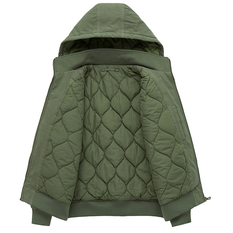 Herren multifunktionale Feldjacke im Bomberstil mit Kapuze und Ärmel-Tasche Shop Nory