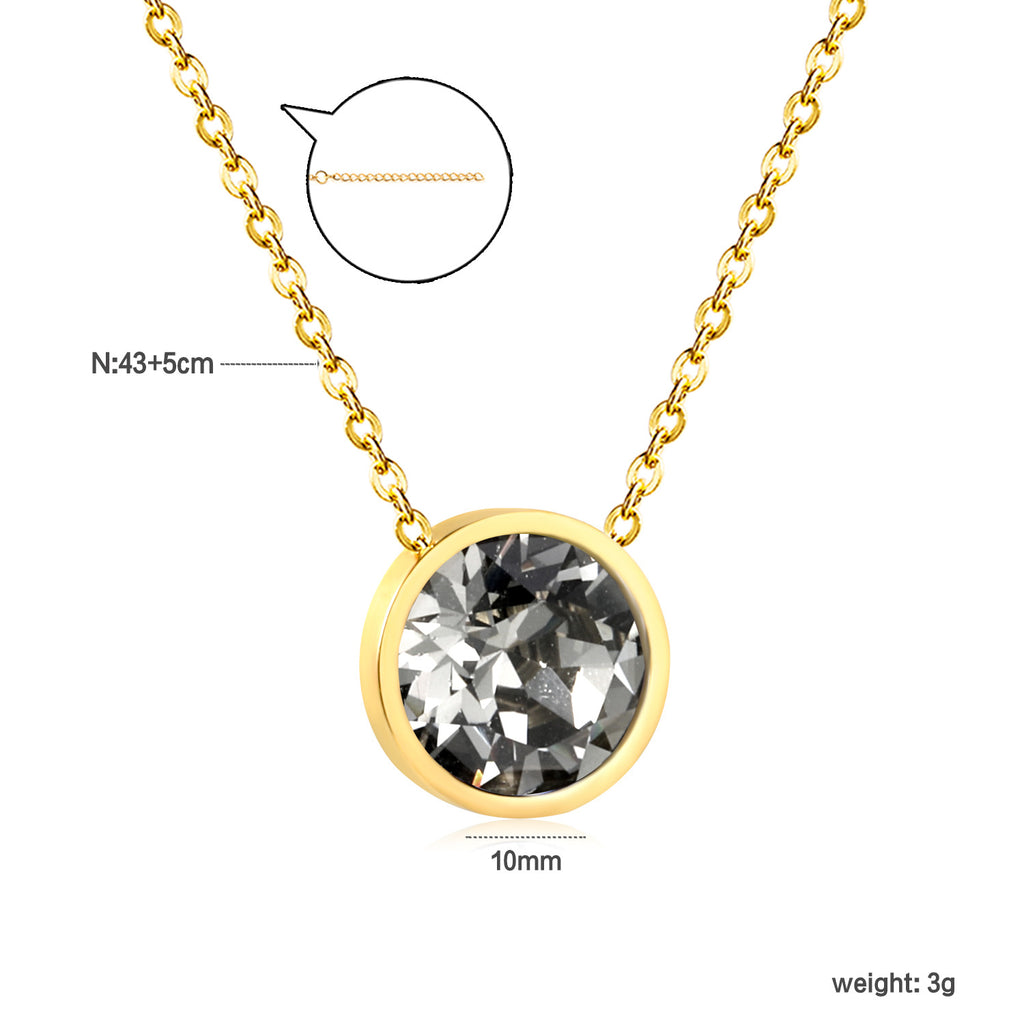 Damen Halskette mit funkelndem Kristallanhänger und eleganter Gliederkette Shop Nory