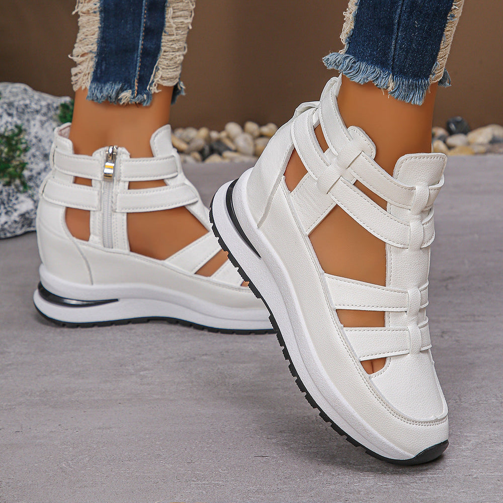 Damen Wedge-Sneaker mit verstellbaren Riemen und atmungsaktiver Sohle