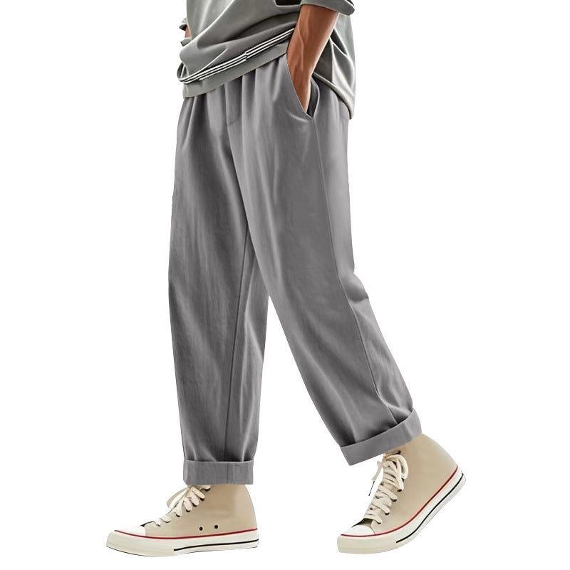 Herren lässige Freizeithose mit eleganten Falten und komfortablem Schnitt