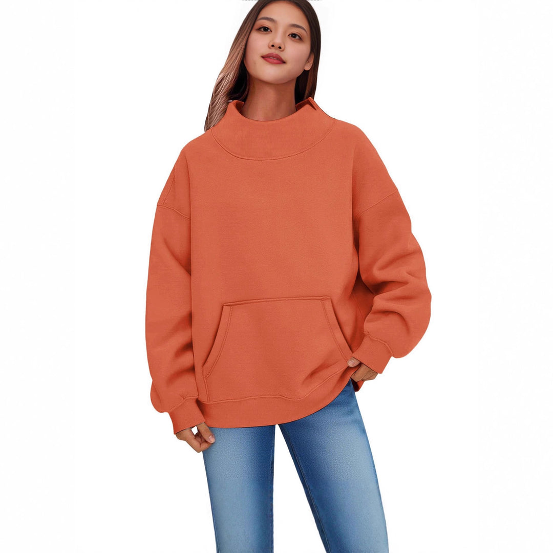 Damen Oversized Hoodie mit Stehkragen und Kängurutasche Shop Nory
