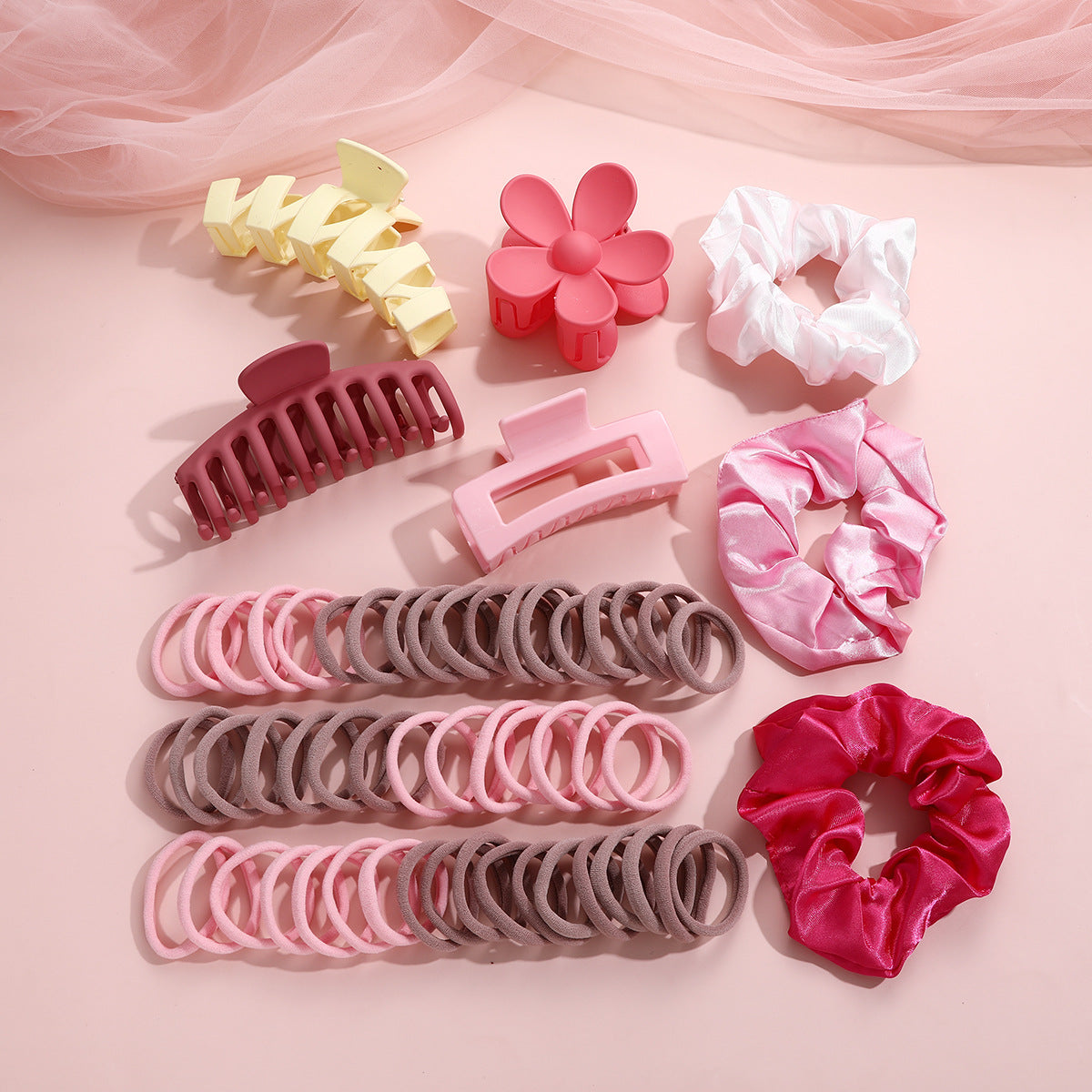 Damen Haaraccessoire-Set mit bunten Haargummis und praktischen Haarspangen Shop Nory