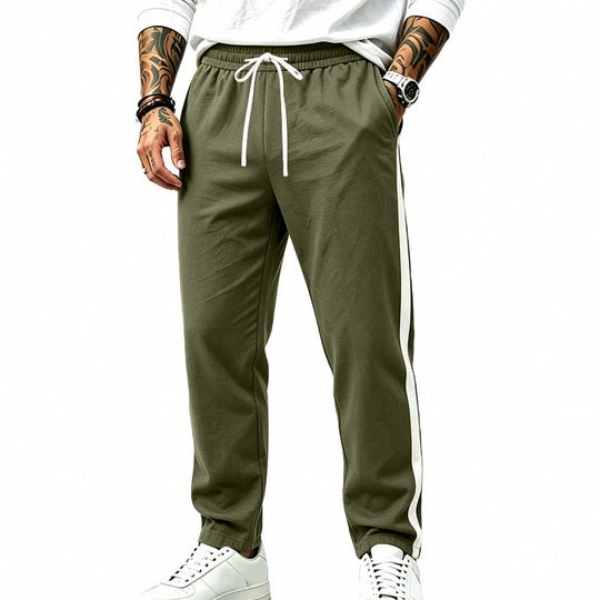 Herren Athletische Trackpants mit geradem Bein, seitlichem Kontrastband und elastischem Tunnelzug Shop Nory