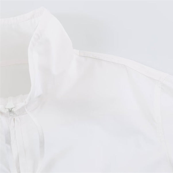 Damen Leichte taillierbare Windjacke mit Stehkragen, Tunnelzug und Ballonärmeln Shop Nory