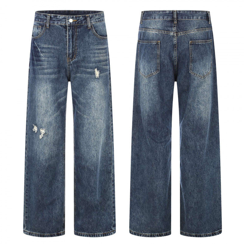 Damen Highwaist-Jeans im Wide-Leg-Schnitt mit Used- und Destroyed-Details Shop Nory