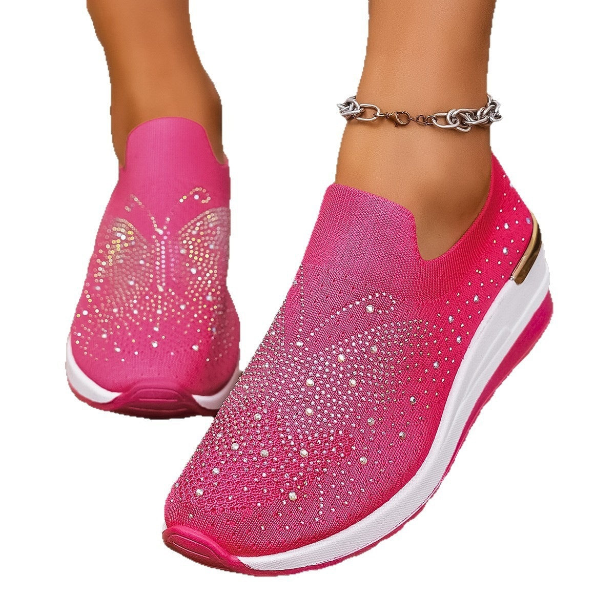 Damen Glitzernde Slip-On Sneaker