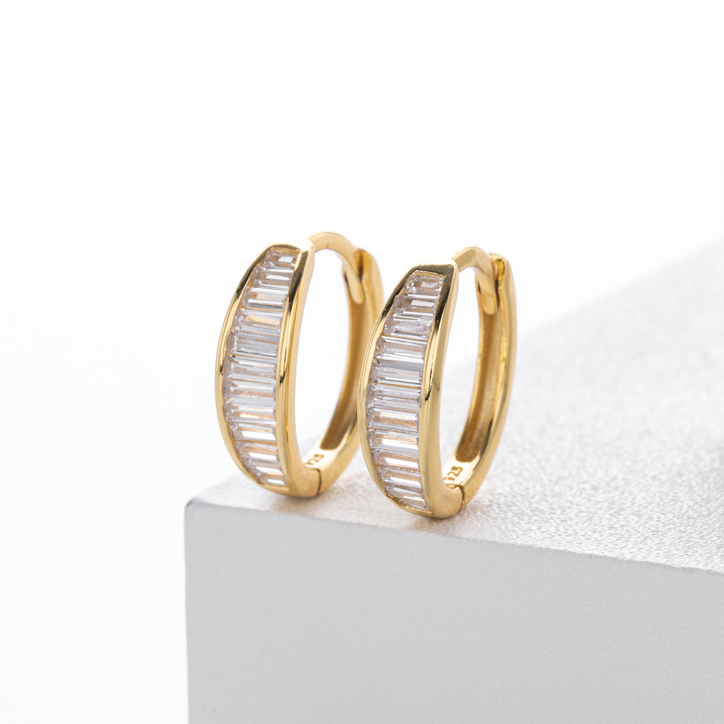 Damen Creolen mit funkelnden Zirkonsteinen aus hochwertigem 925 Sterling Silber Shop Nory
