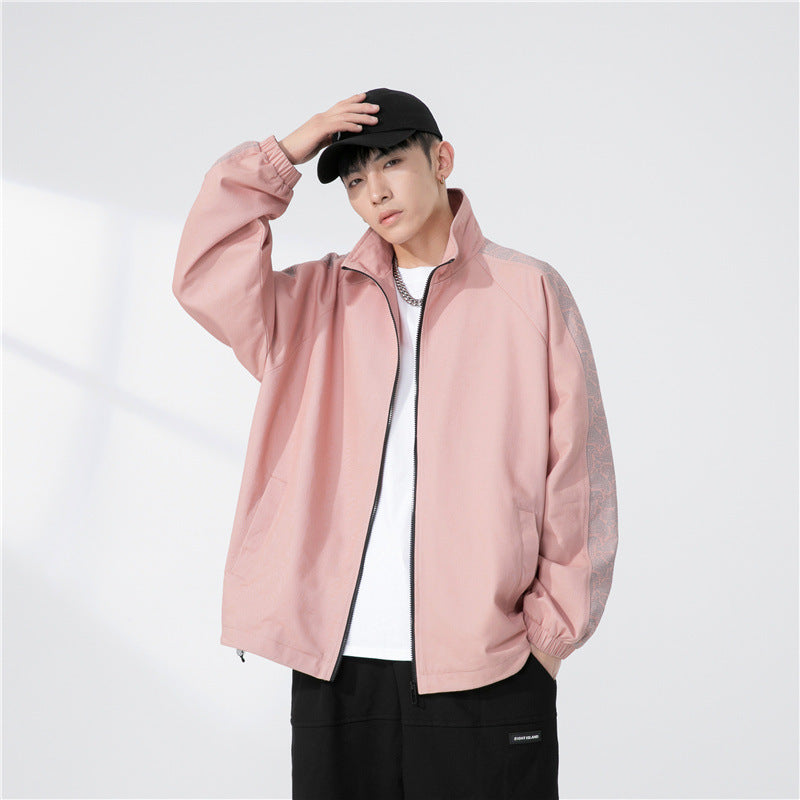 Herren Oversize Übergangsjacke mit Raglanärmeln, Stehkragen und elastischen Bündchen Shop Nory