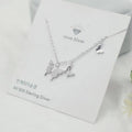 Damen Halskette mit filigranem Schmetterlingsdesign und funkelnden Zirkonia Shop Nory