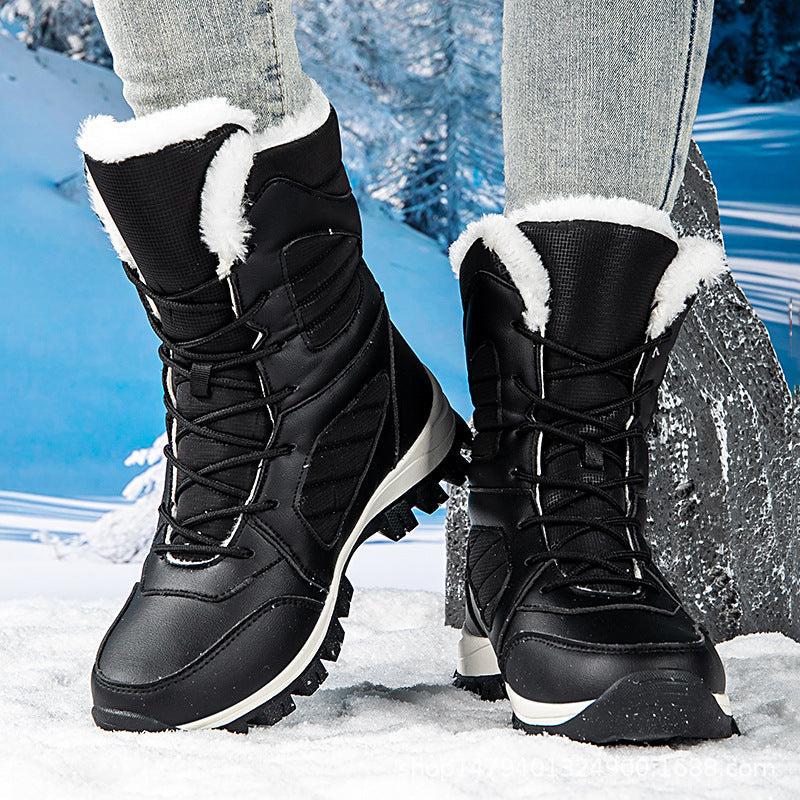 Damen Warm gefütterte Winterstiefel mit rutschfester Gummisohle