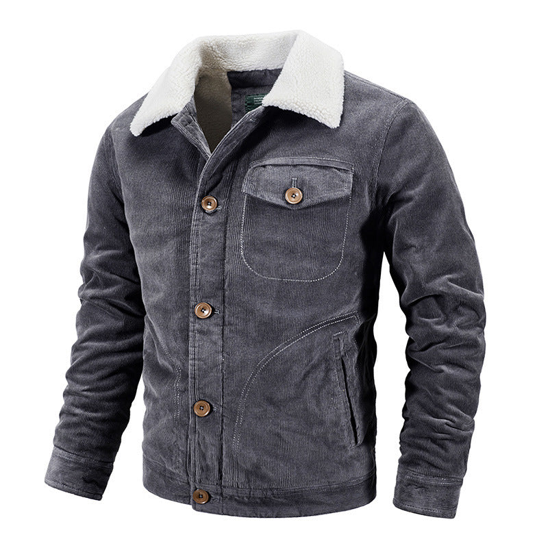 Herren Warme Cordjacke mit Teddyfutter Shop Nory