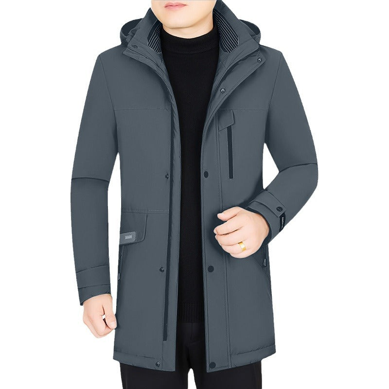 Herren Wasserabweisender Parka mit herausnehmbarer Kapuze und integrierter Smartphone-Innentasche Shop Nory