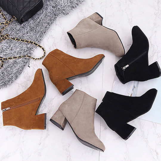 Damen Stiefeletten mit elegantem Reißverschluss und softem Obermaterial