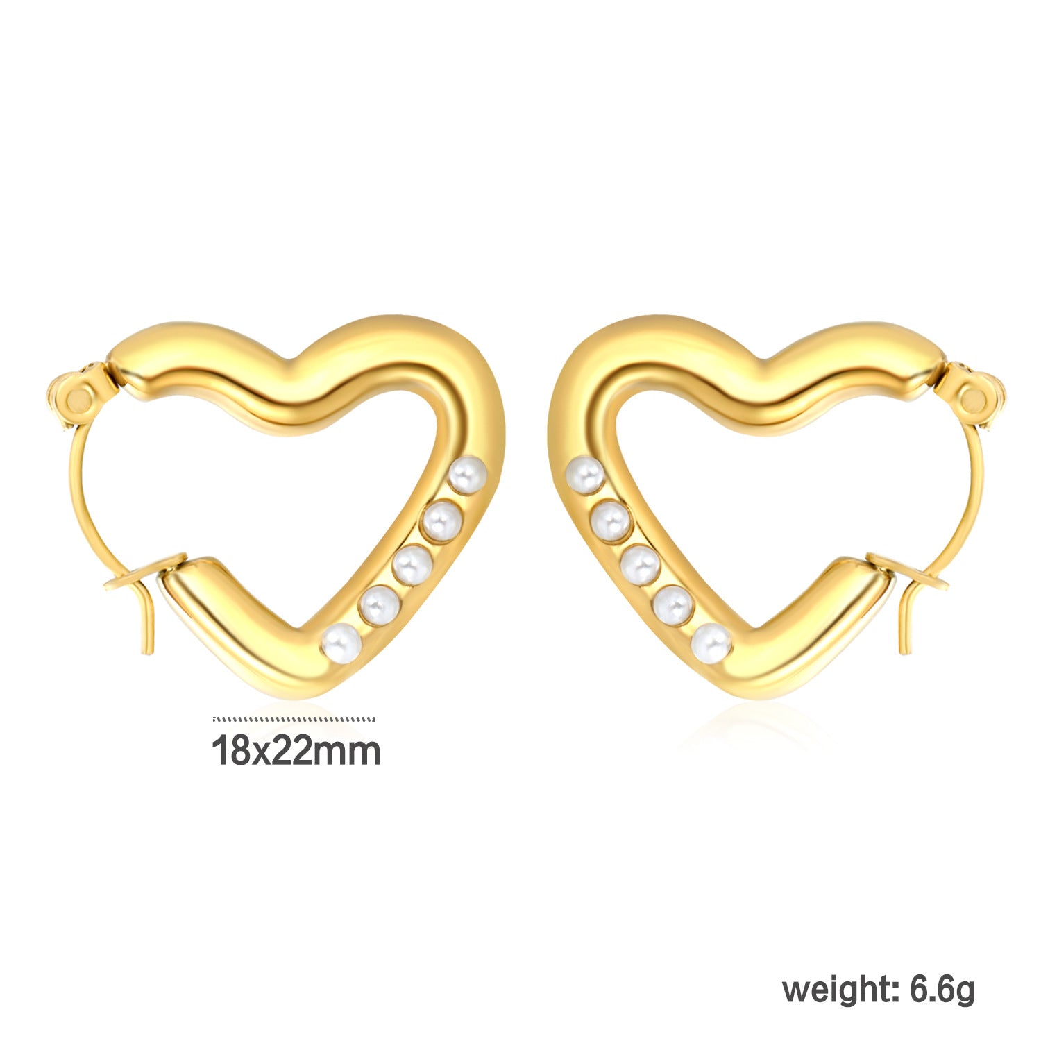 Damen Ohrhänger im herzförmigen Design mit Perlenakzenten Shop Nory