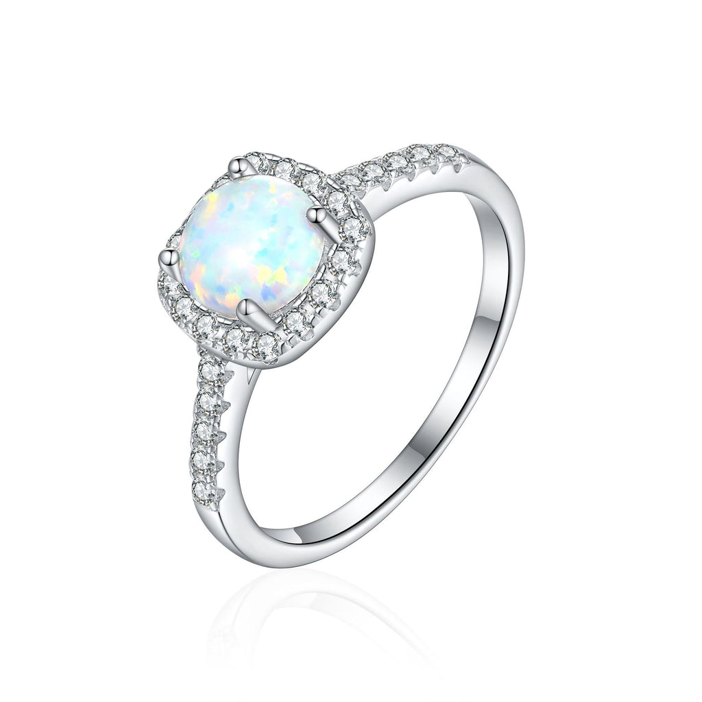 Damen Ring mit funkelndem pinkem Hauptstein und eleganten Zirkonia-Details Shop Nory