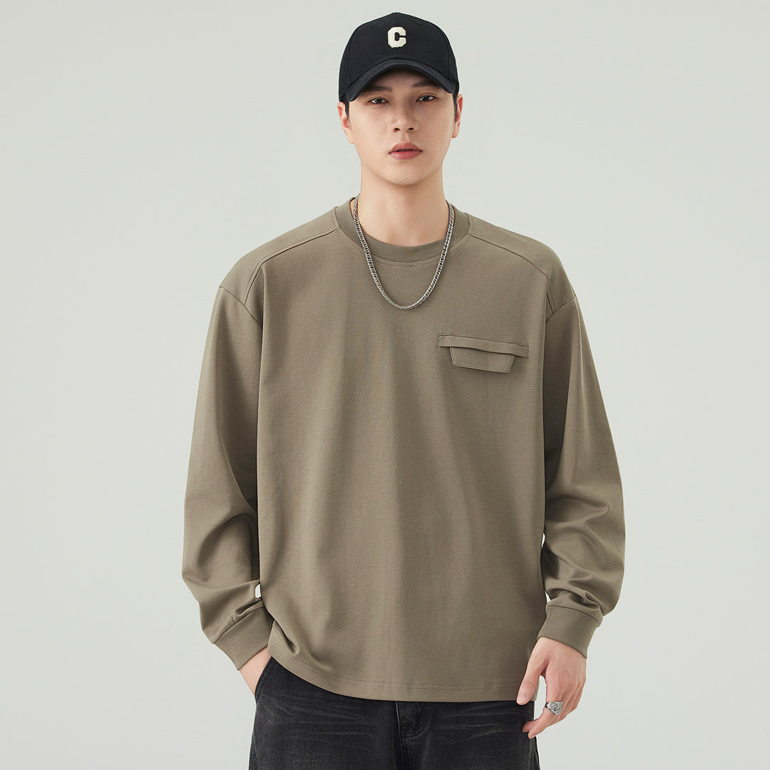 Herren Oversize Sweatshirt mit Brustklappe und Raglanärmeln Shop Nory