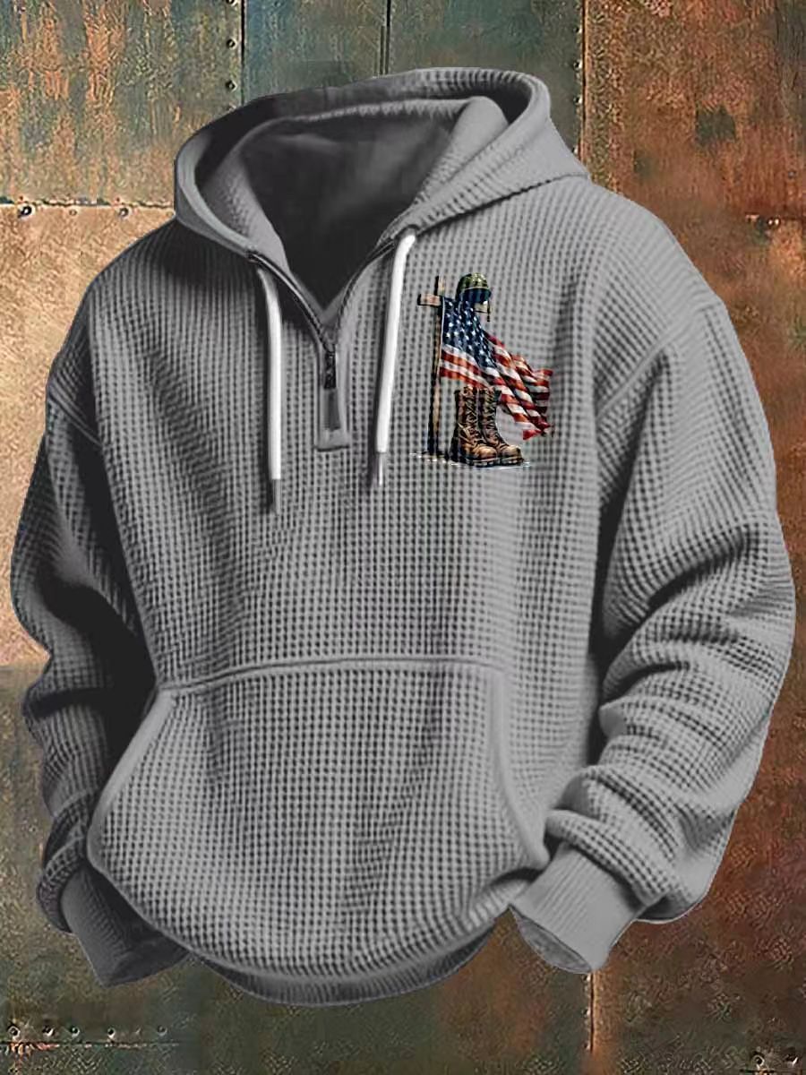 Herren Kapuzensweater mit amerikanischem Flaggenmotiv Shop Nory