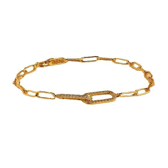 Damen Armband mit elegantem Gliederdesign und funkelnden Zirkonia-Elementen Shop Nory