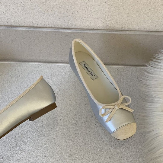 Damen Elegante Ballerinas mit modischem Schleifenakzent und weichem Fußbett