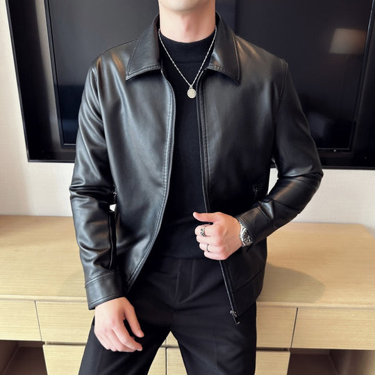 Herren Klassische Lederjacke Shop Nory