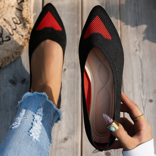 Damen Ballerinas mit kreativem Hahnentrittmuster und flexiblem Fußbett