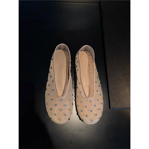 Damen Transparente Mesh‑Ballerinas mit funkelnden Strassapplikationen Shop Nory
