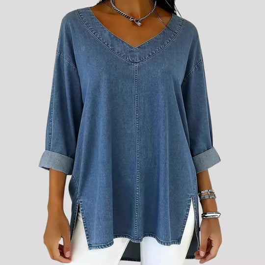 Damen Lässige Denim Tunika