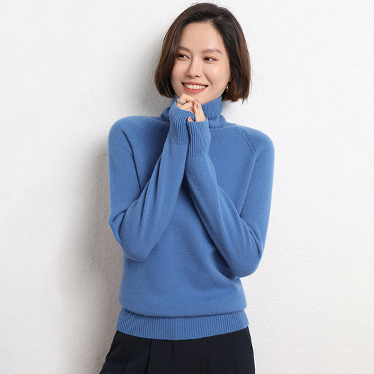Damen Schlanker Rollkragenpullover aus feinem Strick mit Raglanärmeln Shop Nory