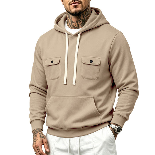 Herren Kapuzenpullover mit Brustklappen- und Kängurutasche Shop Nory