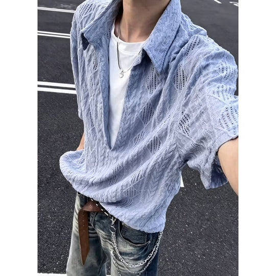 Herren Modisches Kurzarm-Hemd Shop Nory