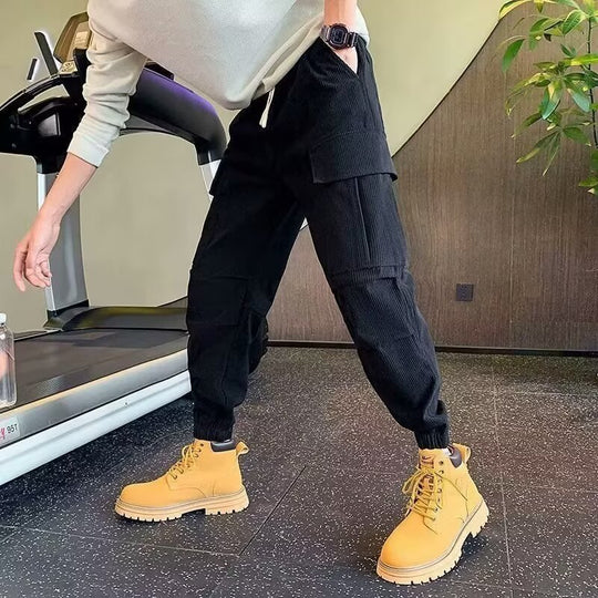 Herren Cargo-Jogginghose aus Cordoptik mit Mehrfach‑Taschen und elastischem Saum Shop Nory