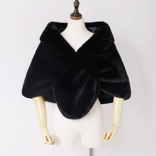 Damen Elegante Kunstpelz Stola im Capelet‑Schnitt Shop Nory