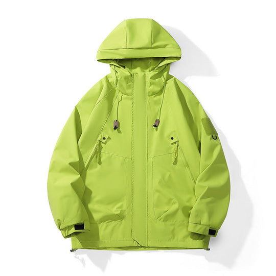 Damen technische Outdoor-Jacke mit verstellbarem Kapuzendesign und praktischen Taschen