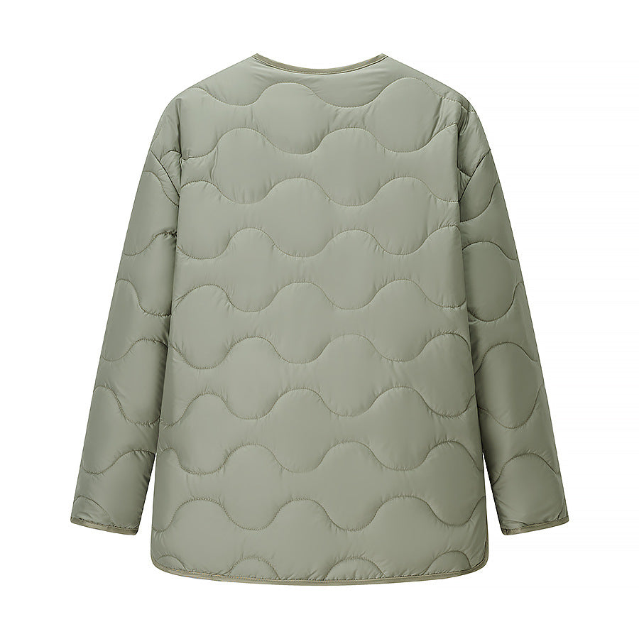 Damen Steppjacke Longline mit Oversize‑Silhouette und Druckknopfverschluss Shop Nory