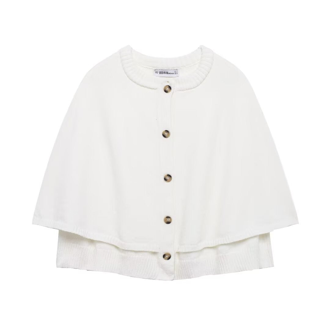 Damen Cape-Cardigan mit Knopfleiste und zweilagigem Umhang Shop Nory
