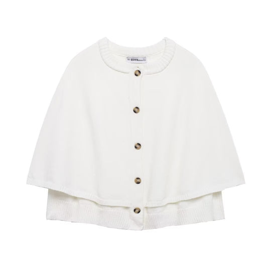 Damen Cape-Cardigan mit Knopfleiste und zweilagigem Umhang Shop Nory