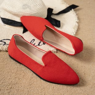 Damen Ballerinas mit eleganter Tweed-Oberfläche