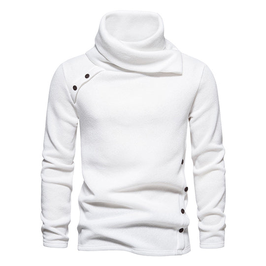 Herren Strickpullover mit großem Schalkragen, asymmetrischer Knopfleiste und schmaler Silhouette Shop Nory