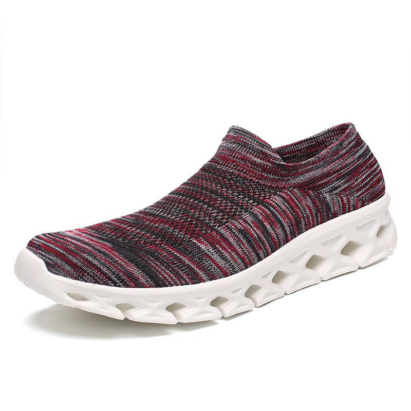 Unisex Leichter Slip-On Strick-Freizeitschuh mit wabenförmiger Hohlkammer-Sohle Shopy Nory